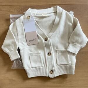 NWT Goumi Kids Cloud Knit Button Up Baby Sweater SZ 6-12mo Cardigan Organic